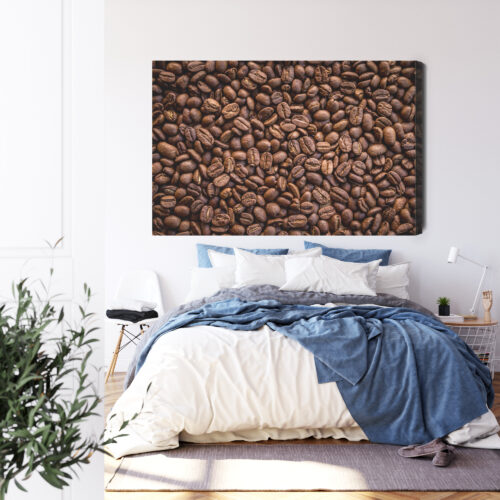 Obraz na płótnie Kawa Ziarna kawy z bliska Premium Canvas - obrazek 3