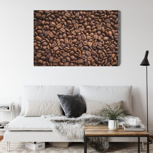 Obraz na płótnie Kawa Ziarna kawy z bliska Premium Canvas - obrazek 4