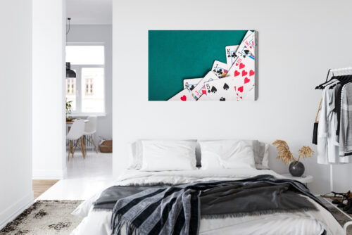 Obraz na płótnie Gra Karty pokerowe na zielonym suknie Premium Canvas - obrazek 7