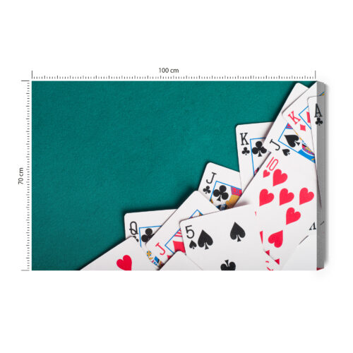 Obraz na płótnie Gra Karty pokerowe na zielonym suknie Premium Canvas