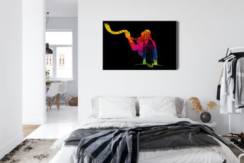 Obraz na płótnie Szofar Judaizm Kolorowy kontur  Premium Canvas - obrazek 7