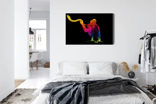 Obraz na płótnie Szofar Judaizm Kolorowy kontur  Premium Canvas - obrazek 7