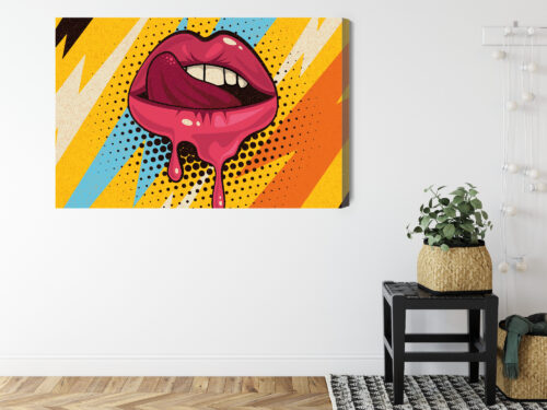 Obraz na płótnie Usta Pop Art Komiks  Premium Canvas - obrazek 8