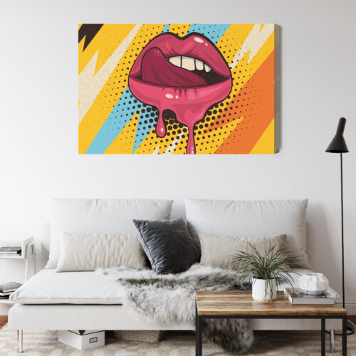 Obraz na płótnie Usta Pop Art Komiks  Premium Canvas - obrazek 4
