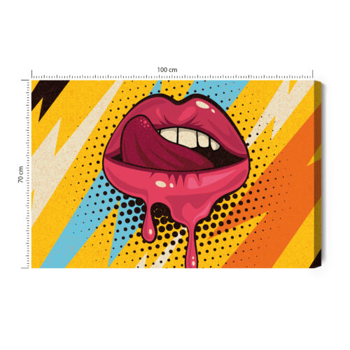 Obraz na płótnie Usta Pop Art Komiks  Premium Canvas