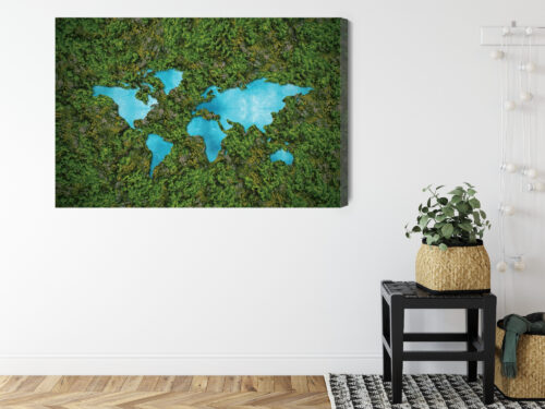 Obraz na płótnie Mapa Ekologiczna Ziemia  Premium Canvas - obrazek 8