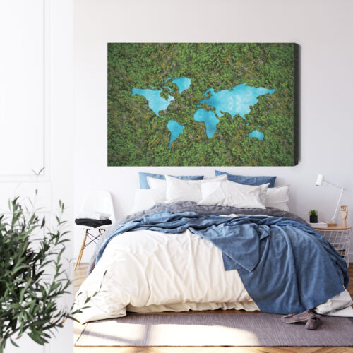 Obraz na płótnie Mapa Ekologiczna Ziemia  Premium Canvas - obrazek 3