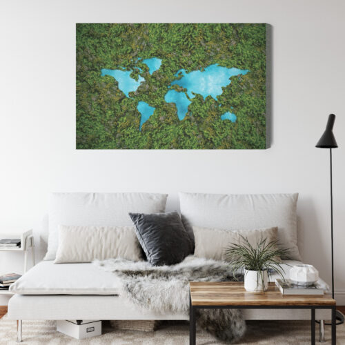 Obraz na płótnie Mapa Ekologiczna Ziemia  Premium Canvas - obrazek 4