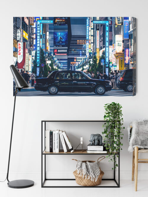 Obraz na płótnie Tokio Kabukicho Nocna ulica z taksówką  Premium Canvas - obrazek 9
