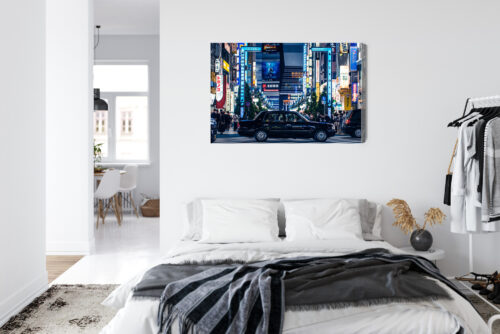 Obraz na płótnie Tokio Kabukicho Nocna ulica z taksówką  Premium Canvas - obrazek 7