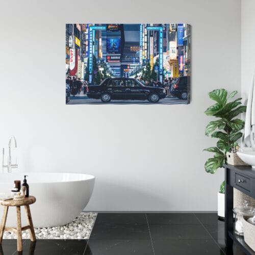 Obraz na płótnie Tokio Kabukicho Nocna ulica z taksówką  Premium Canvas - obrazek 5