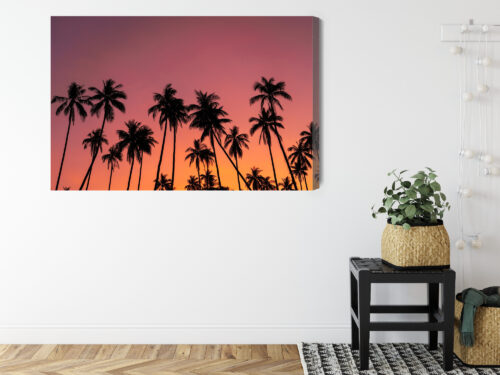 Obraz na płótnie Palmy Fotografia Zachód  Premium Canvas - obrazek 8