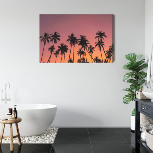 Obraz na płótnie Palmy Fotografia Zachód  Premium Canvas - obrazek 5