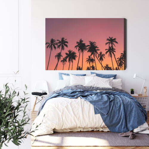 Obraz na płótnie Palmy Fotografia Zachód  Premium Canvas - obrazek 3
