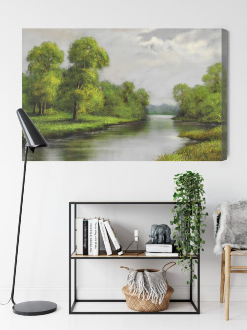 Obraz na płótnie Rzeka Malarstwo Natura  Premium Canvas - obrazek 9