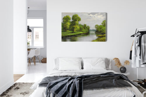 Obraz na płótnie Rzeka Malarstwo Natura  Premium Canvas - obrazek 7
