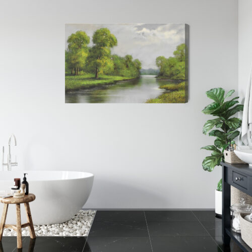 Obraz na płótnie Rzeka Malarstwo Natura  Premium Canvas - obrazek 5