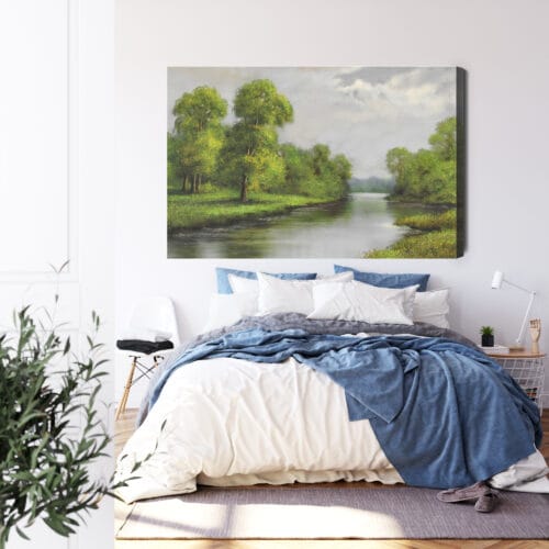 Obraz na płótnie Rzeka Malarstwo Natura  Premium Canvas - obrazek 3