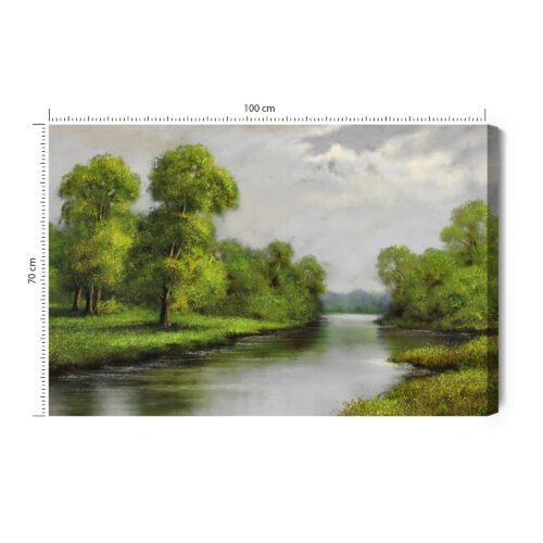 Obraz na płótnie Rzeka Malarstwo Natura  Premium Canvas