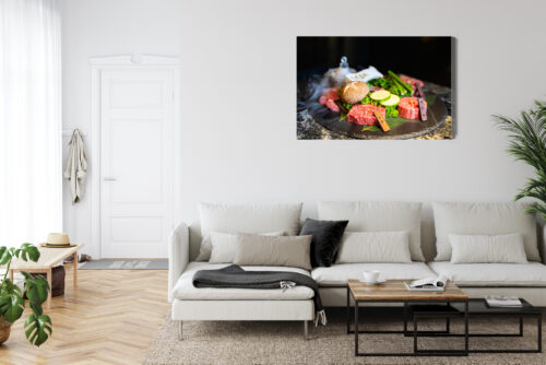 Obraz na płótnie Kuchnia Japońskie mięso z warzywami Premium Canvas - obrazek 6