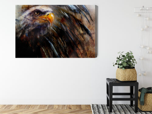 Obraz na płótnie Orzeł Ilustracja Głowa  Premium Canvas - obrazek 8