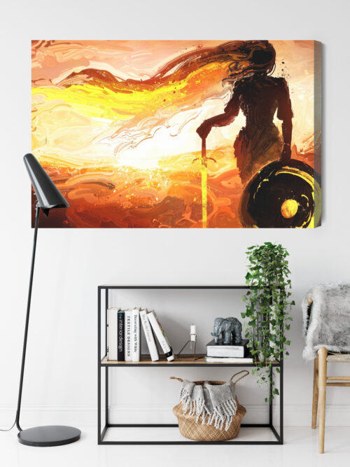 Obraz na płótnie Wojowniczka Ilustracja Zachód  Premium Canvas - obrazek 9