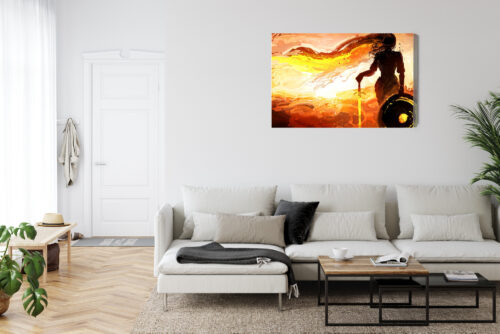 Obraz na płótnie Wojowniczka Ilustracja Zachód  Premium Canvas - obrazek 6