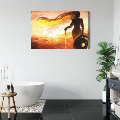 Obraz na płótnie Wojowniczka Ilustracja Zachód  Premium Canvas - obrazek 5