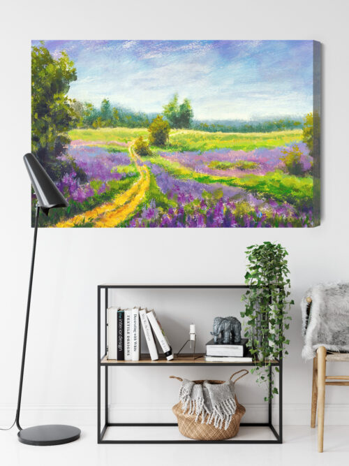 Obraz na płótnie Krajobraz Malarstwo Łąka  Premium Canvas - obrazek 9