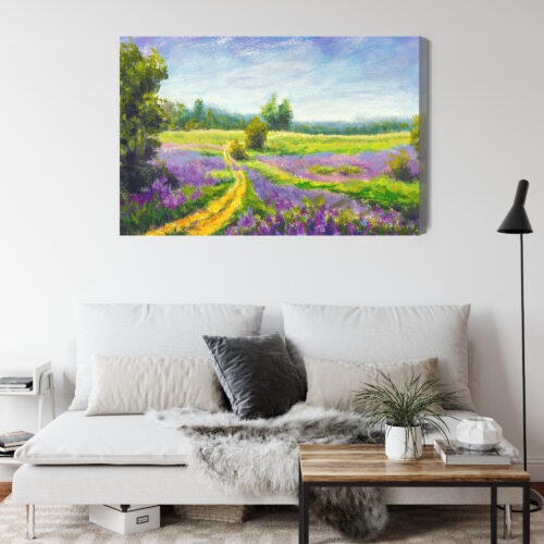 Obraz na płótnie Krajobraz Malarstwo Łąka  Premium Canvas - obrazek 4