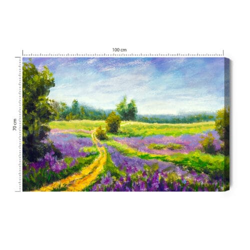 Obraz na płótnie Krajobraz Malarstwo Łąka  Premium Canvas