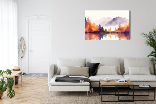 Obraz na płótnie Góry Ilustracja Jesień  Premium Canvas - obrazek 6