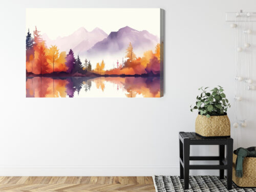 Obraz na płótnie Góry Ilustracja Jesień  Premium Canvas - obrazek 8