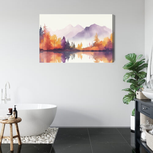 Obraz na płótnie Góry Ilustracja Jesień  Premium Canvas - obrazek 5
