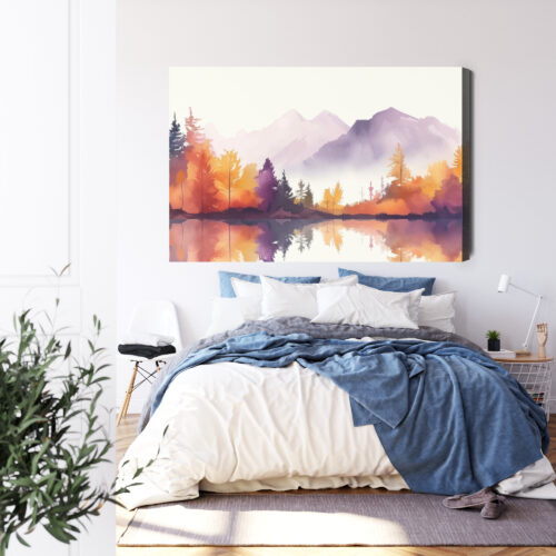 Obraz na płótnie Góry Ilustracja Jesień  Premium Canvas - obrazek 3