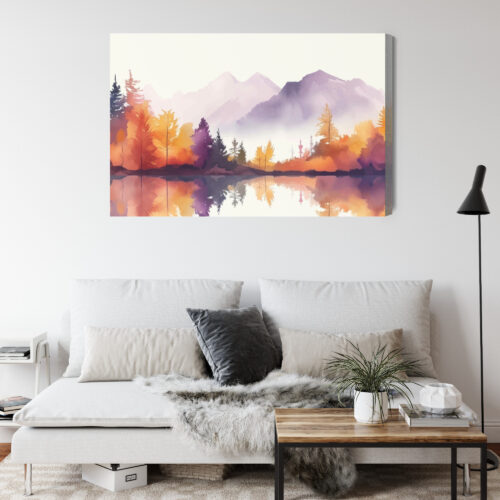 Obraz na płótnie Góry Ilustracja Jesień  Premium Canvas - obrazek 4