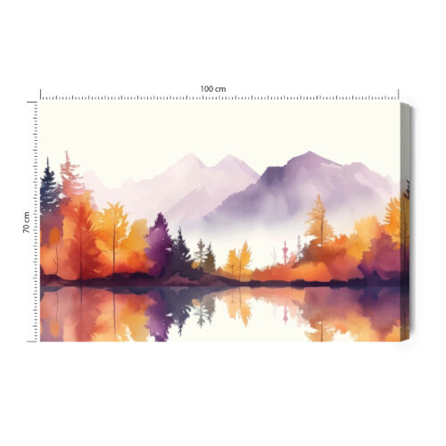 Obraz na płótnie Góry Ilustracja Jesień  Premium Canvas