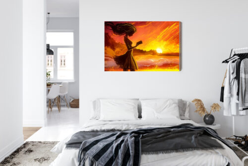 Obraz na płótnie Kobieta Ilustracja Zachód  Premium Canvas - obrazek 7