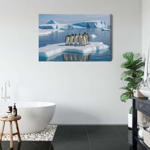 Obraz na płótnie Zwierzęta Pingwiny na krze Premium Canvas - obrazek 5