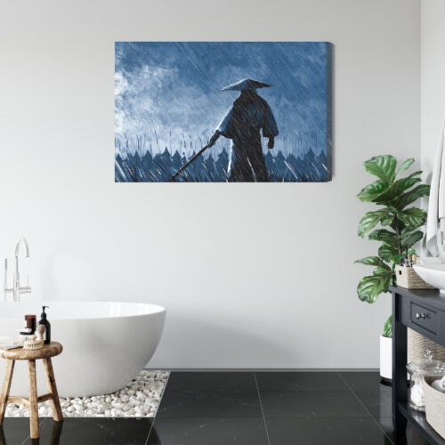 Obraz na płótnie Samuraj Deszcz Premium Canvas - obrazek 5