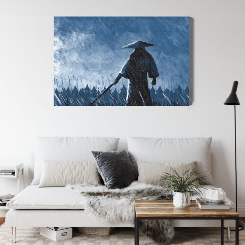 Obraz na płótnie Samuraj Deszcz Premium Canvas - obrazek 4
