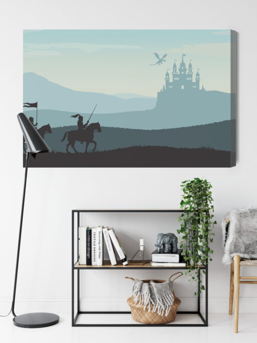 Obraz na płótnie Rycerze Ilustracja Fantasy  Premium Canvas - obrazek 9