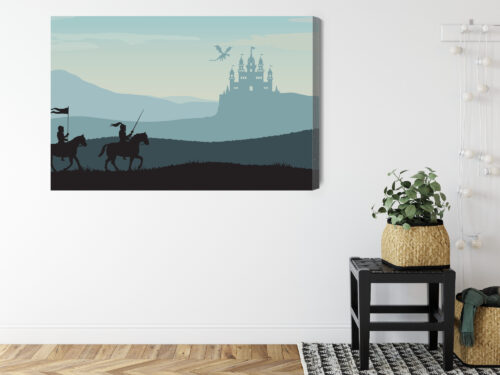 Obraz na płótnie Rycerze Ilustracja Fantasy  Premium Canvas - obrazek 8