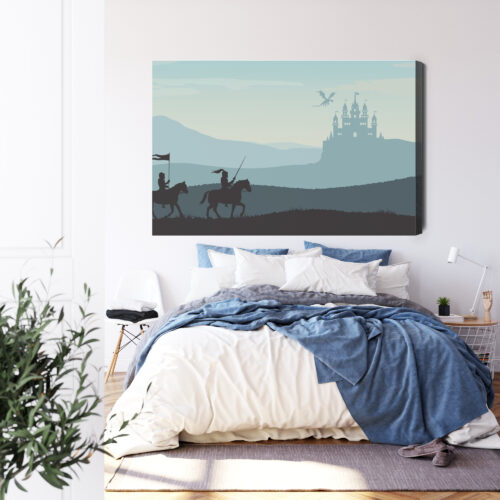 Obraz na płótnie Rycerze Ilustracja Fantasy  Premium Canvas - obrazek 3