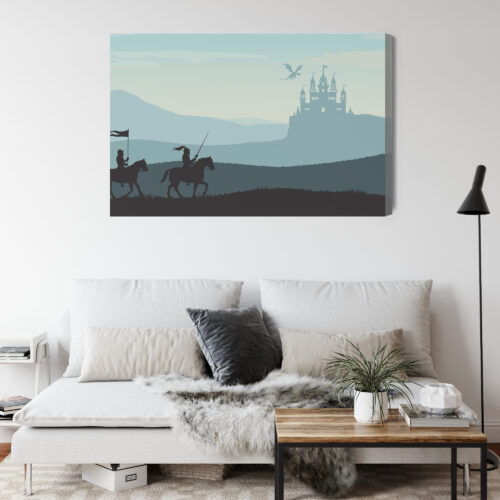 Obraz na płótnie Rycerze Ilustracja Fantasy  Premium Canvas - obrazek 4