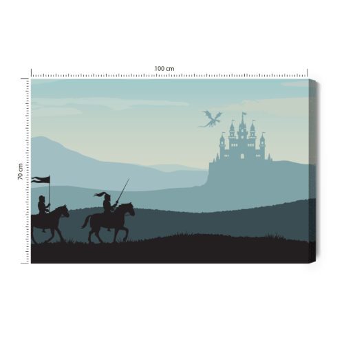 Obraz na płótnie Rycerze Ilustracja Fantasy  Premium Canvas