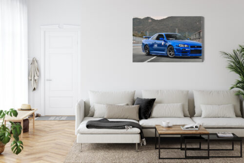 Obraz na płótnie Nissan Skyline R34 JDM Klasyk uliczny w górach  Premium Canvas - obrazek 6
