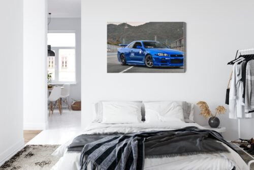 Obraz na płótnie Nissan Skyline R34 JDM Klasyk uliczny w górach  Premium Canvas - obrazek 7