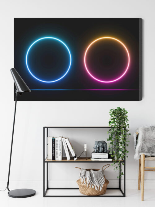 Obraz na płótnie Kręgi Neon Minimalizm  Premium Canvas - obrazek 9