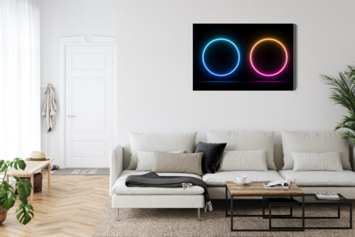 Obraz na płótnie Kręgi Neon Minimalizm  Premium Canvas - obrazek 6